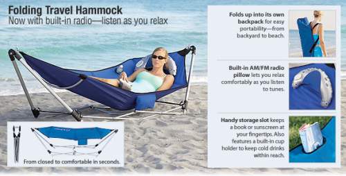 Deluxe Portable Backpack Hammock with Radio 