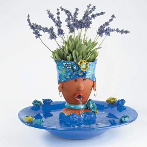 Funny hand painted fountain