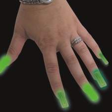 Glow finger nails