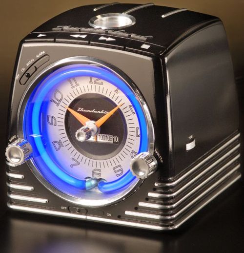 Retro Neon Alarm Clock Radio