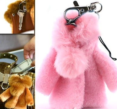 Fur Coat Key Cover Cell Phone Strap