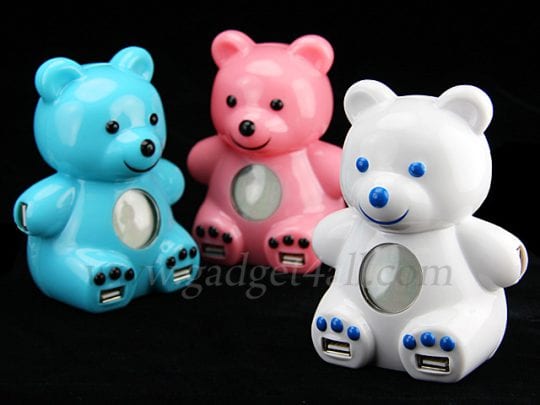 Bear USB 4-Port Hub + Alarm Clock