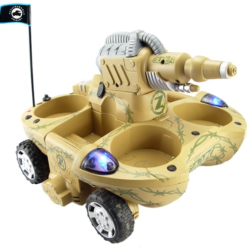 Transforming Amphibious Tank with Water Cannon and 4WD