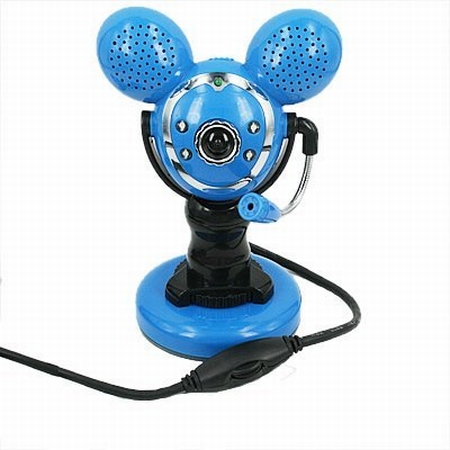 Blue Webcam with Speakers