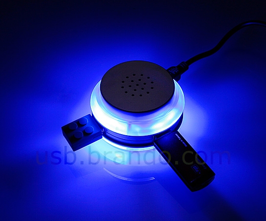 USB Illuminated Speaker with 3-Port Hub
