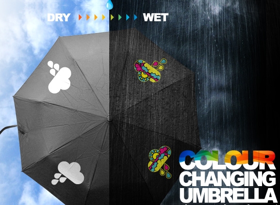 Colour changing umbrella