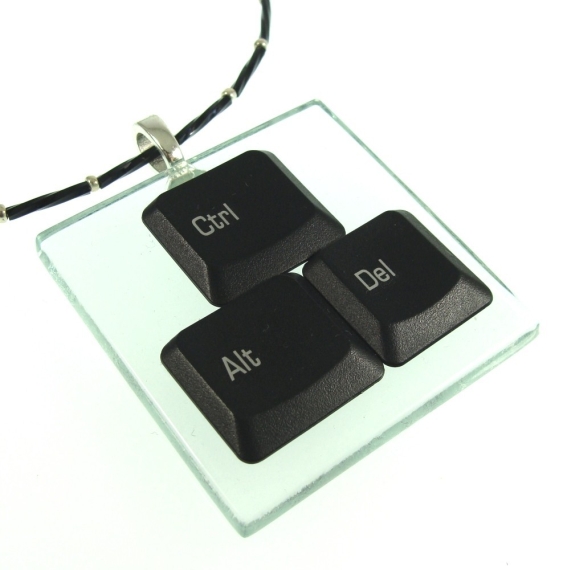 Pendant - Black Laptop Computer Key