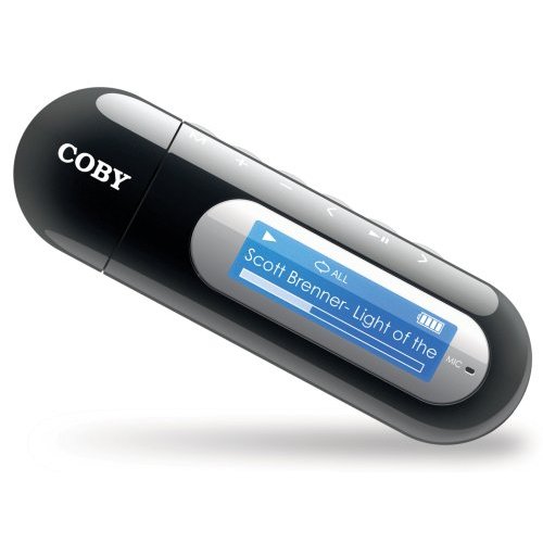 Coby MP305-2G MP3 player 2 GB flash memory FM radio and USB drive with LCD, high-contrast LCD display with 7-color backlight, plays MP3 and WMA digital music files, plays digital music from most online stores