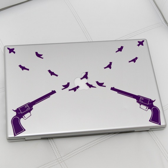 Revolvers and Birds Laptop or Wall Decal