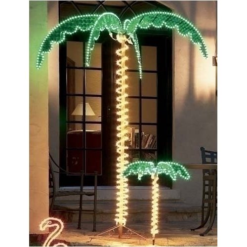 Tropical Lighted Holographic Rope Light Outdoor Palm Tree