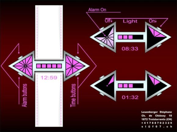 Two Sided Triangle LED Watch