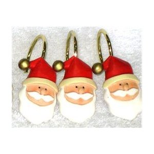 Santa Claus Christmas - Shower Curtain Hooks