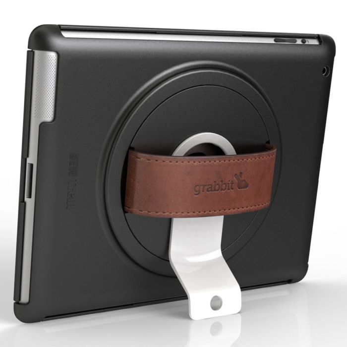 Trent IMP37B Grabbit iPad 2 Case with Genuine Leather secure Backing and 360 