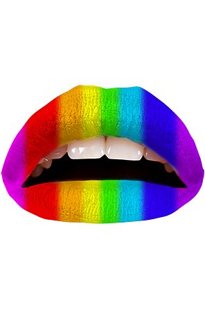 Lips The Rainbow Lip Tattoo