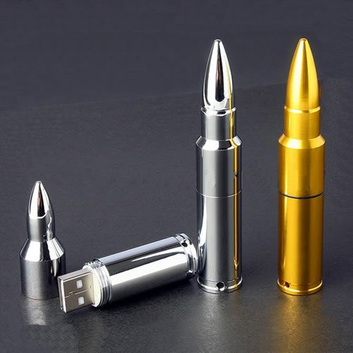 High Quality 8 GB bullet shape USB Flash drive - golden