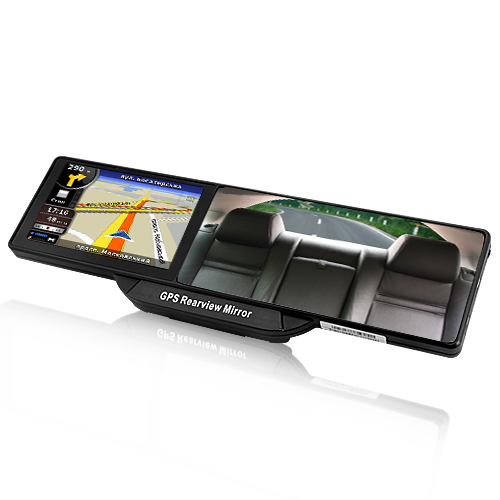 Bluetooth Rearview Mirror with Built-in GPS Navigation 