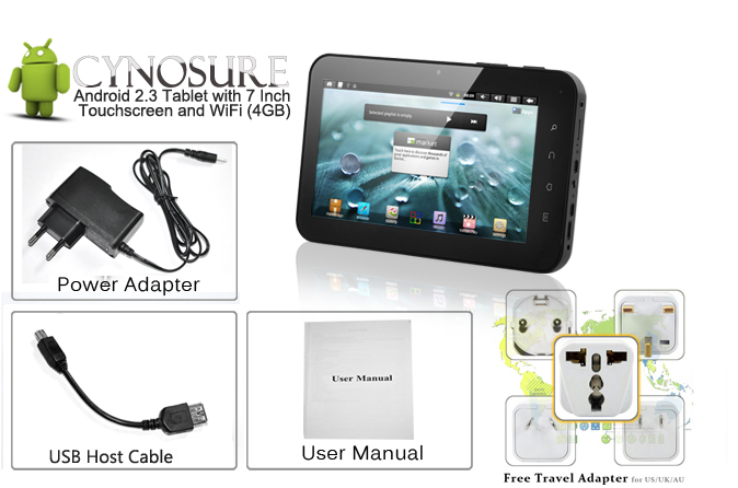 Android 2.3 Tablet with 7 Inch Touchscreen and WiFi 
