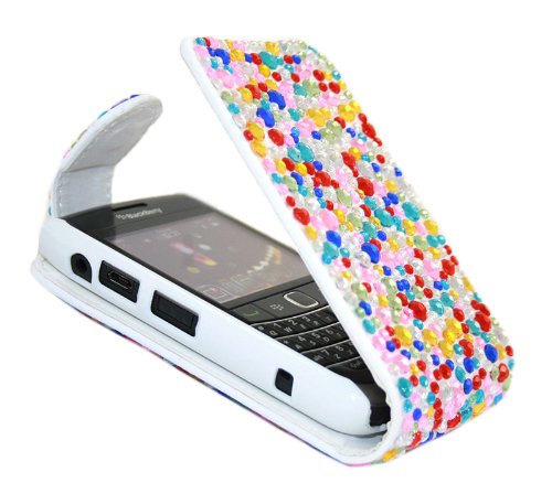 FunkGem FLIP Wallet RED PINK SILVER WHITE RAINBOW GEMS Diamonte Crystals Super Hydro Gel Protective 