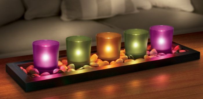 5-piece Jewel Tone Candle Tray