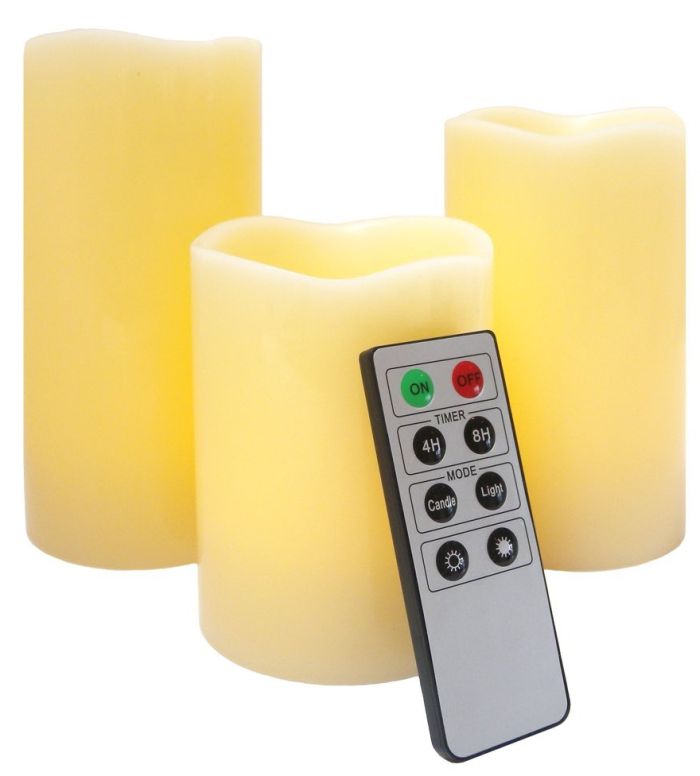 Wax Candles with Timer and Remote Control