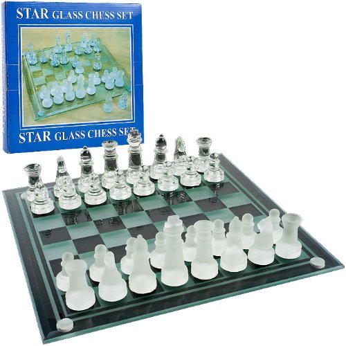Elegant Glass Chess and Checker Board Set
