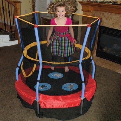 Trampolines 48 In. Round Zoo Adventure Bouncer with Enclosure
