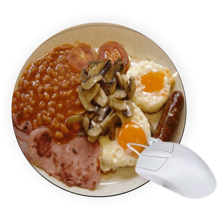 Breakfast 8" Round Mouse Pad Mousepad