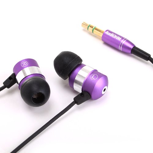 audiOHM Ergonomic Metallic Purple Earbuds 