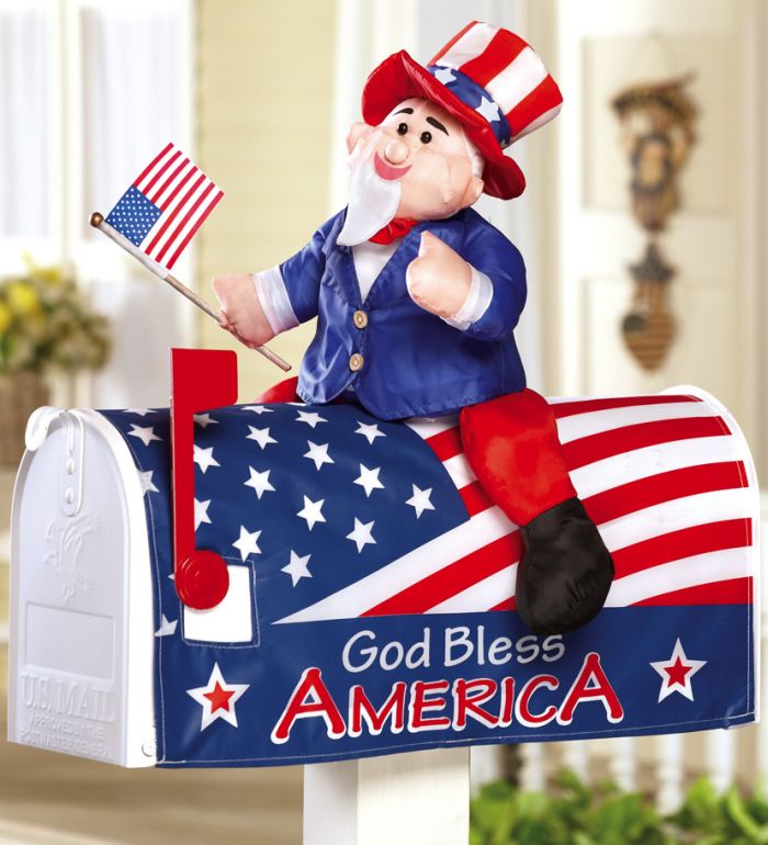 Uncle Sam 4th Of July Decoration Mailbox Cover