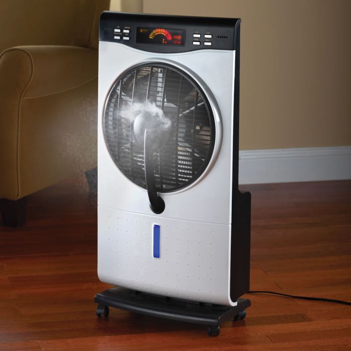 Sunpentown SF-1515W NA Misting Fan 120V Indoor Fine Mist Air Cooler with Humidifier