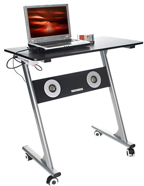 Compact Computer Desk with Speakers