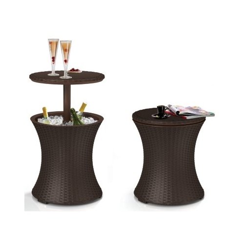 Cool Bar Patio Table Party Cooler Keter Wicker Rattan