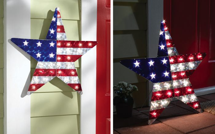Patriotic Lighted Star Wall Decor