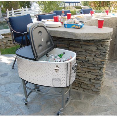 Diamond Plate Rolling Party Cooler