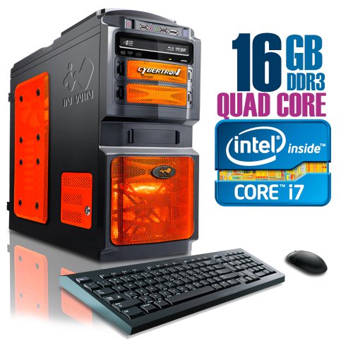 CybertronPC X-15 2141DBOS, Intel Core i7 Gaming PC, W7 Professional, CrossFireX, Black/Orange