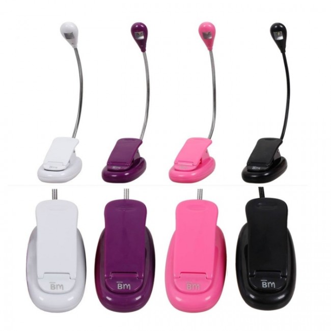 Clip On Adjustable Flex Neck LED Bright Reading Booklight Set