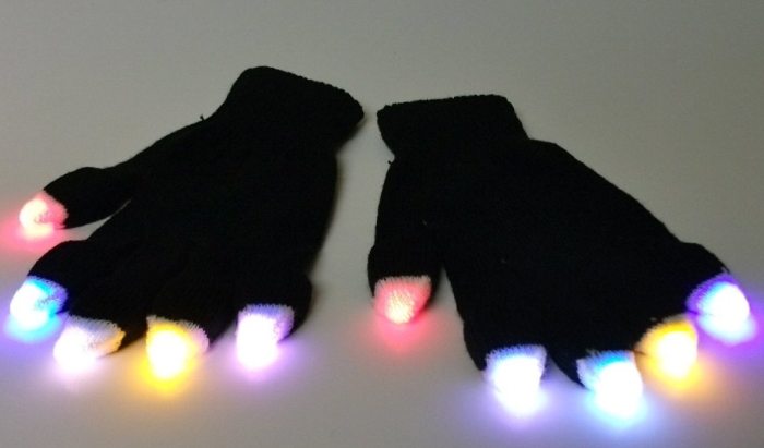 Black LED Gloves