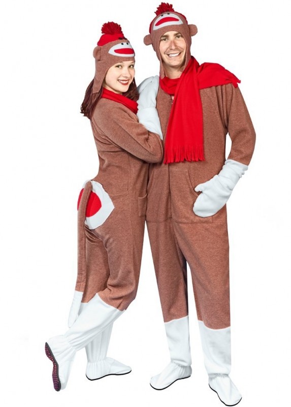 Adult Sock Monkey Pajama Costume