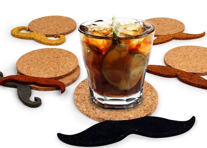 Mustache Cork Coasters