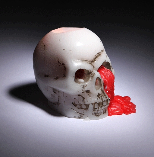 Bleeding Skull Candle
