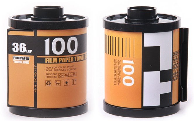 Film Shaped Paper Towel Box (Orange)