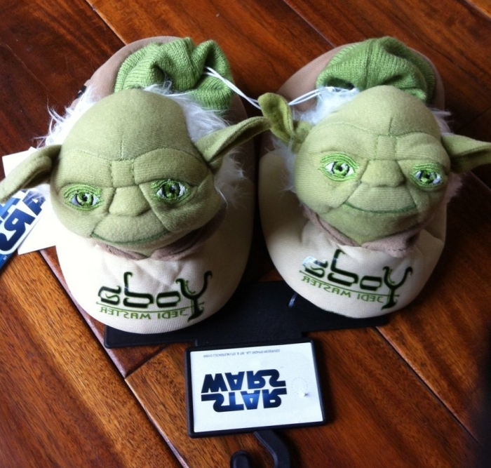 Star Wars Yoda Slipper with Sock Cuff and Yoda Head