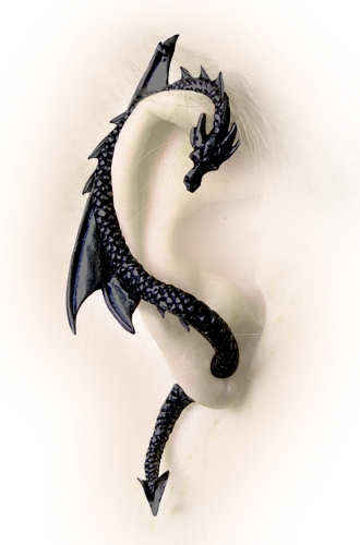 The Dragon Lure "Black" Earring by Alchemy Gothic, England