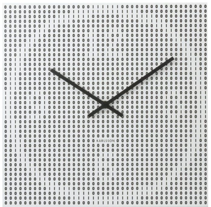 Black and White Bits and Bytes Wall Clock