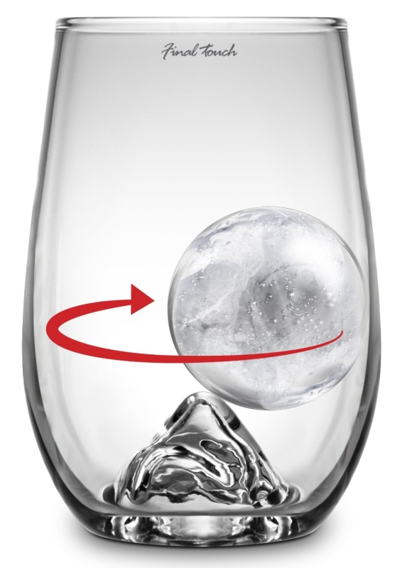  Grand Rock Highball Glass Set with Silicone Ice Ball Mold