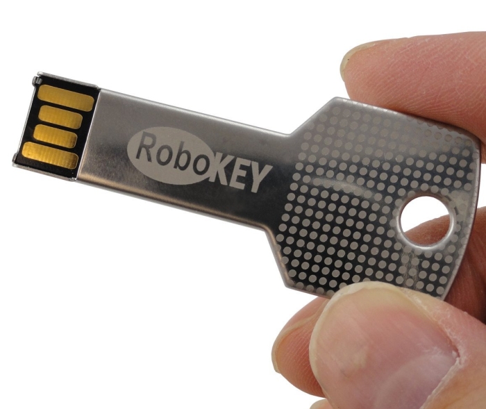 16 Gb Stainless Steel Key Shape USB 2.0 Flash Drive