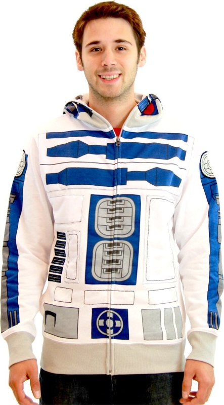 Star Wars R2-D2 Adult White Costume Zip Up Sweatshirt