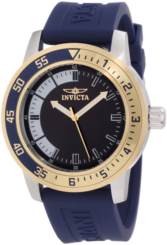 Invicta Men's 12847 Specialty Blue Dial Watch with Gold/Blue Bezel