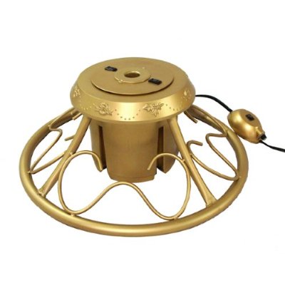 Heavy Duty Fancy Gold Metal Rotating Artificial Christmas Tree Stand