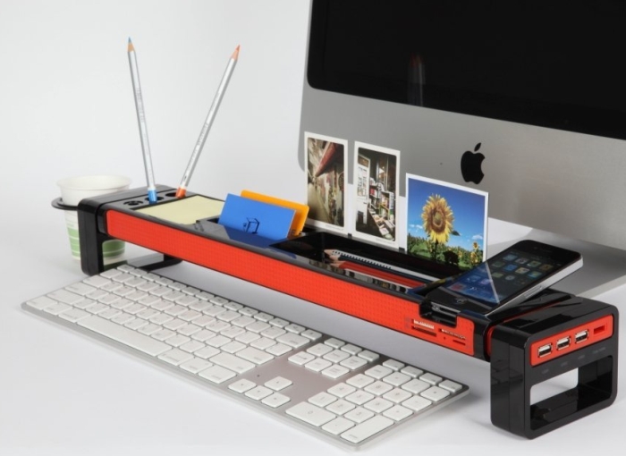 Desktop organizer with built-in USB Hub and Memory Card Reader